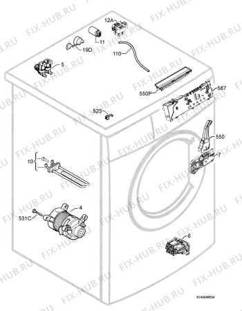 Взрыв-схема стиральной машины Zanussi ZWG5156 - Схема узла Electrical equipment 268